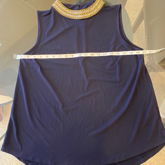 Jeweled Neckline Dark Navy Top New without tags - Picture 11 of 16